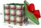 Large Christmas Gift Boxes with Lids,10x10x10 Inches Plaid Design Folding Square Gift Boxes for Christmas Decorative,Xmas,Present,Storage,Red and Green